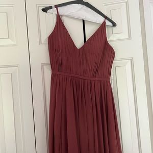 Azazie Blythe size 4 desert rose bridesmaids dress